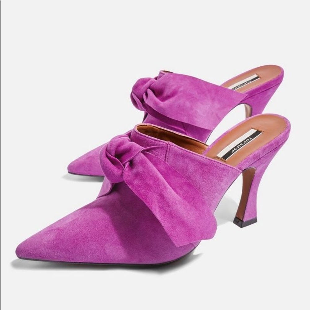 Bow suede mule topshop galaxy
